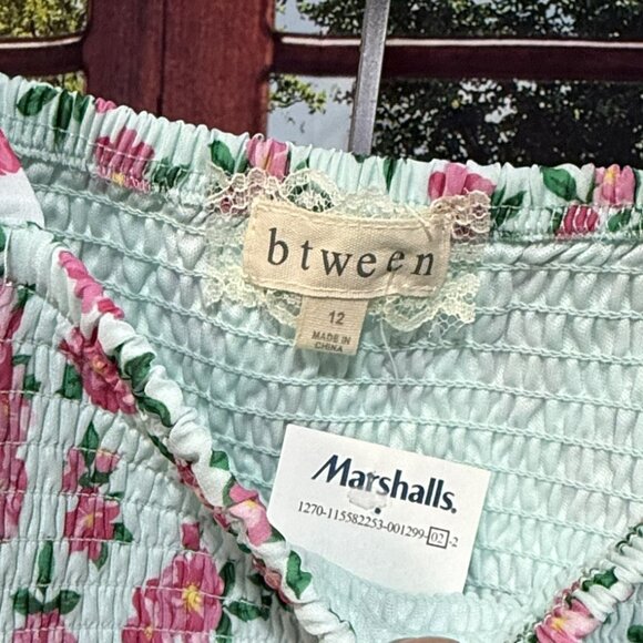 NWT BTWEEN Girl's Mint/Pink floral bodysuit - Size 12 - Picture 5 of 9